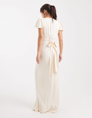 Maids To Measure Bridesmaid Button Front Maxi Dress In White