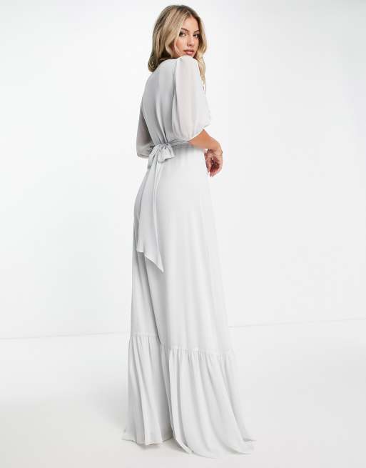 Grey chiffon maxi on sale dress