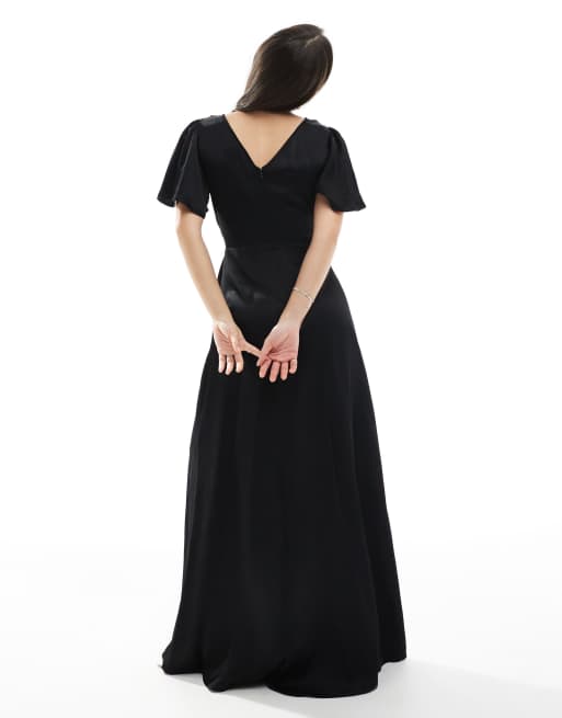 princess polly baby blue dress Azazie Bailee Black Chiffon Bridesmaid Dresses main image 0