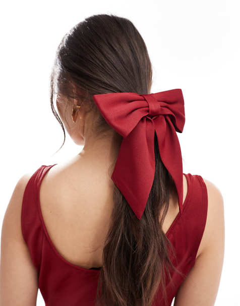 Maids to Measure – Bridesmaid – Haarschleife aus Satin in Burgunderrot - view 1