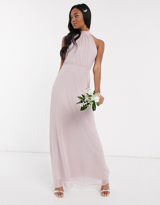 Maids to Measure bridesmaid high neck maxi dress in chiffon