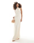 [Maids to Measure] Maids to Measure Bridesmaid high neck maxi dress in ivory-White 42 IVORY