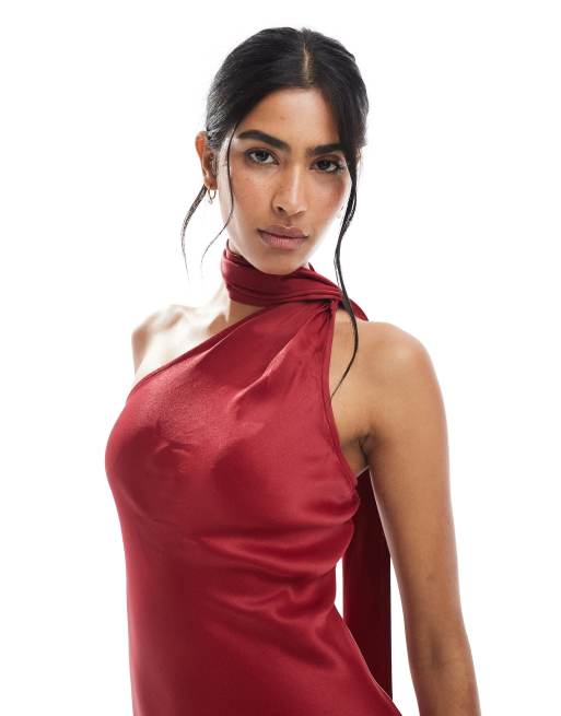 Maids to Measure Bridesmaid multiway scarf neck maxi dress in burgundy