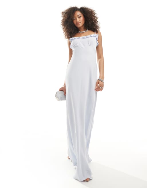 Maids to Measure Bridesmaid slip dress in pale blue ASOS