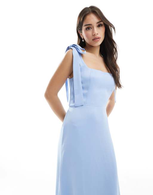carter's navy blue dress Cornflower Blue Silk Satin Cowl Neck Spaghetti Straps Button Slit Bridesmaid Dresses Change Color From Swatches / 3X / N22