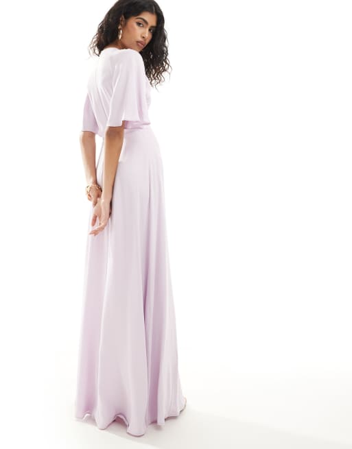 Maids to Measure Bridesmaid wrap maxi dress in lilac ASOS