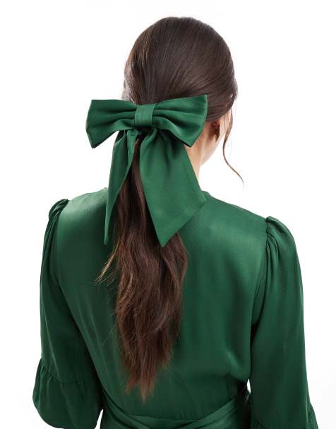 Maids to Measure - Fiocco per capelli da damigella in raso verde smeraldo - view 1