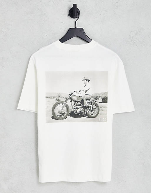 Maison Scotch - Elvis capsule - T-shirt comoda in cotone bianca - WHITE