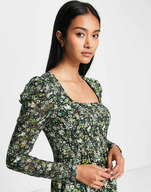 maison scotch green dress Law of Attraction Bottle Green Bardot Draped Split Maxi Dress – Club L  London main image 1