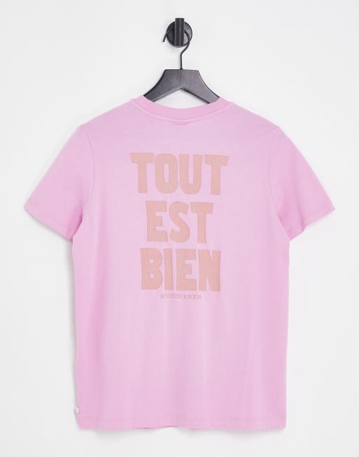Maison Scotch – Locker geschnittenes T-Shirt aus Baumwolle in Rosa - BPINK