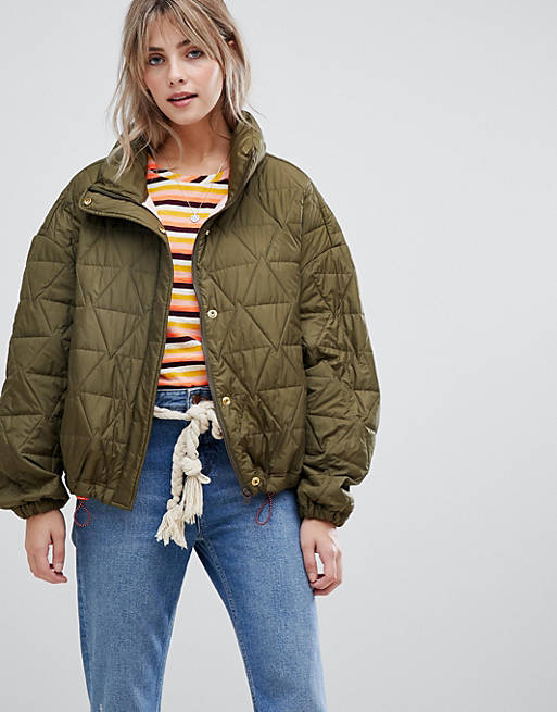 Maison Scotch loose quilted jacket with adjustable bottom | ASOS