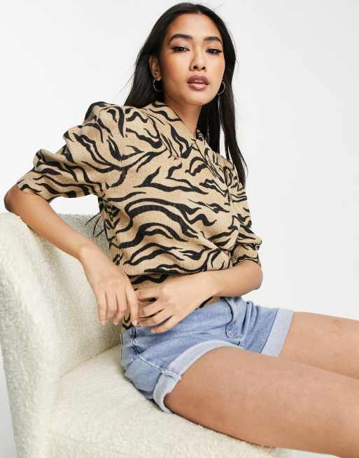 Maison Scotch - Maglione lavorato con stampa animalier multicolore