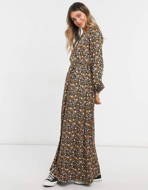 Maison Scotch maxi wrap dress in ditsy floral