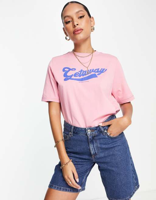 Maison Scotch relaxed fit cotton short sleeve t-shirt in pink, 2 of 4