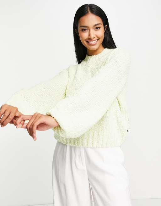 Maison Scotch relaxed fit crew neck boucle sweater in green