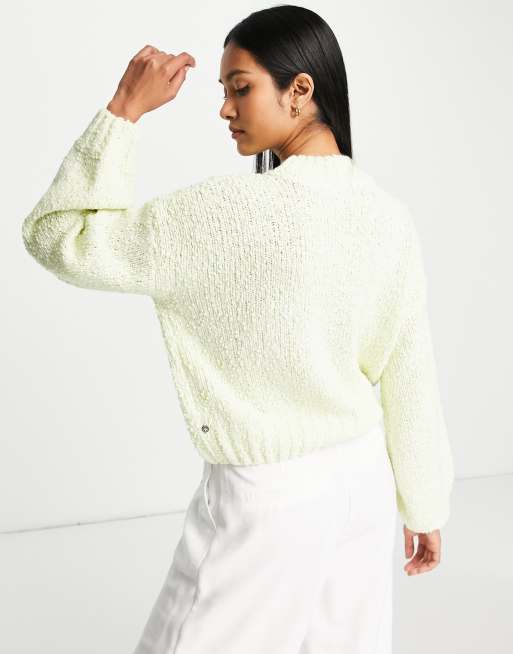Maison Scotch relaxed-fit crew neck boucle sweater in green | ASOS