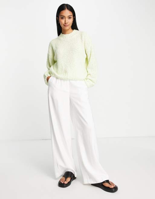 Maison Scotch relaxed-fit crew neck boucle sweater in green , 4 of 4
