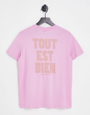 Maison Scotch relaxed fit cotton t-shirt in pink  - BPINK