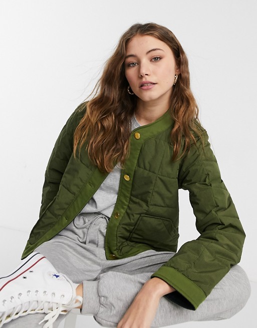 Maison Scotch reversible quilted liner jacket