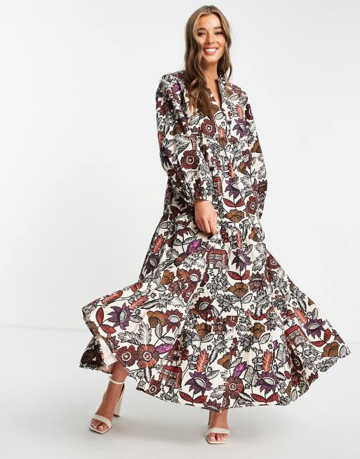 Vooruitgang Doorweekt verkiezing Maison Scotch voluminous printed cotton dress - MULTI | ASOS