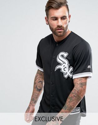 black white sox baseball jersey