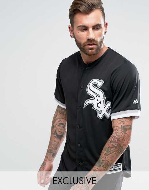 Men's True-Fan White/Black Chicago White Sox Pinstripe Jersey