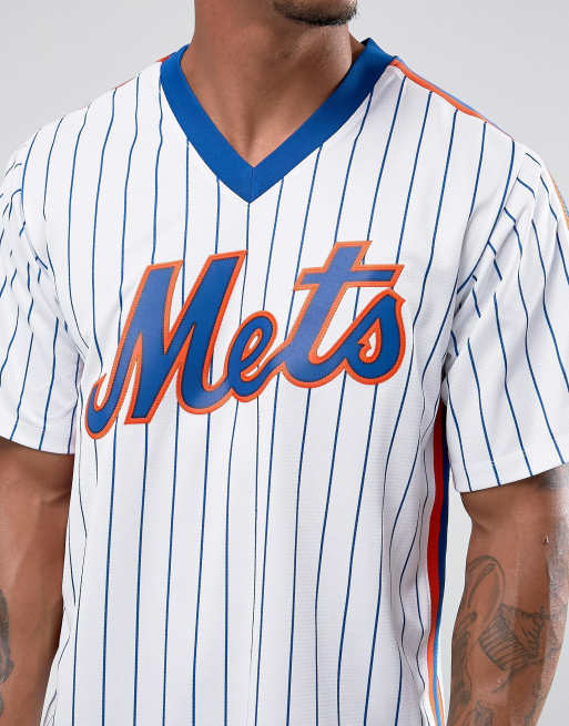 Majestic MLB New York Mets Overhead Baseball Jersey In White