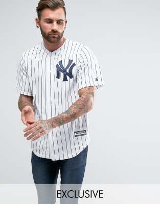 Majestic New York Yankees Longline Baseball Jersey Exclusive To Asos in  Blue for Men