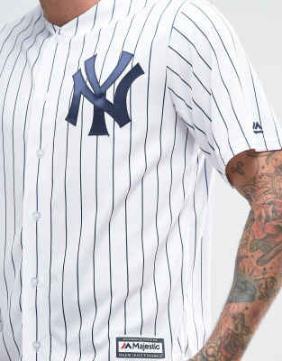 Majestic New York Yankees Longline Baseball Jersey Exclusive To Asos in Blue  for Men