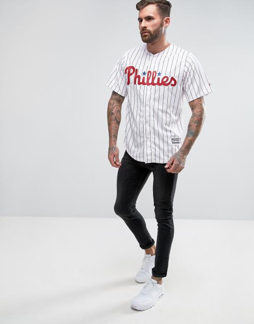 Men's Nike Black/White Philadelphia Phillies Official Replica Jersey