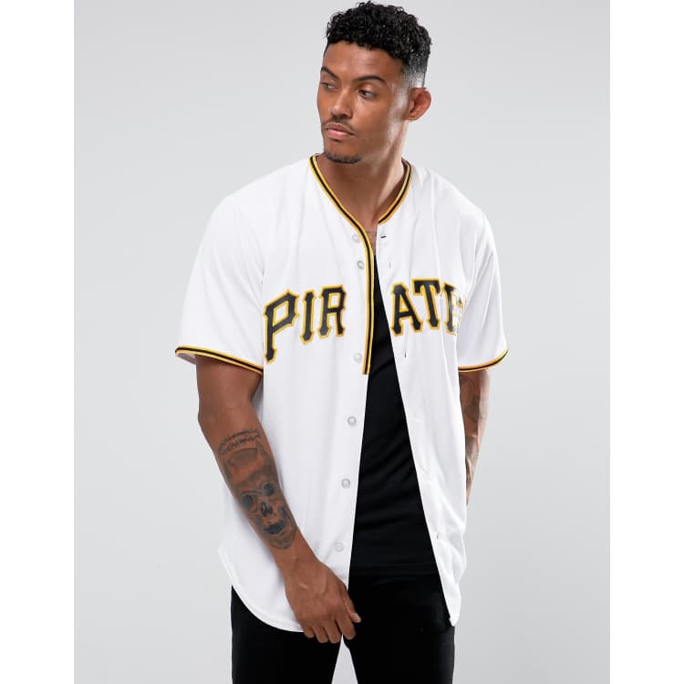 Men's True-Fan White/Black Pittsburgh Pirates Pinstripe Jersey 