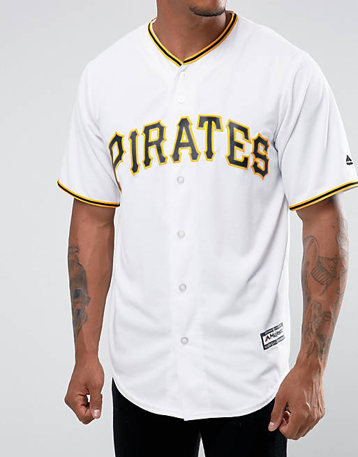 Majestic MLB Pittsburgh Pirates Baseball Replica Jersey In White