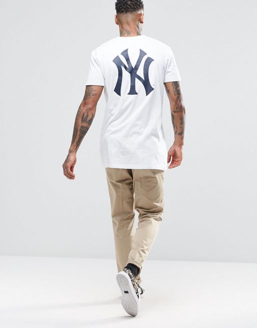 Majestic New York Yankees Longline Ringer T-Shirt Exclusive to ASOS
