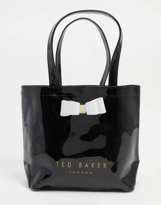 фото Маленькая лакированная сумка с бантом ted baker-черный