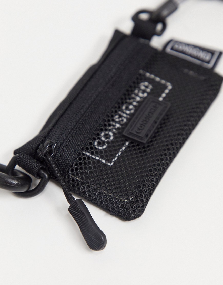 фото Маленькая сумка через плечо для мелочи и кредитных карт consigned-черный цвет