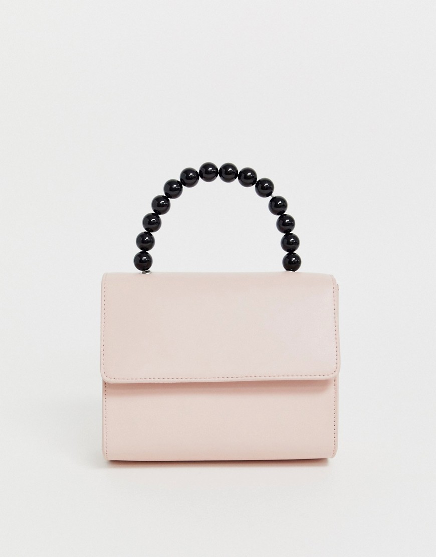 фото Маленькая сумка через плечо с бусинами на ручке my accessories london-розовый