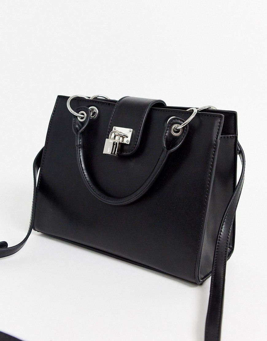 фото Маленькая сумка-тоут с замочком asos design-черный