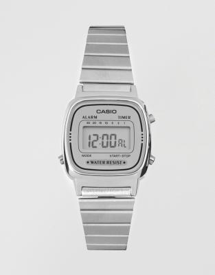 фото Маленькие цифровые часы серебристого цвета casio-серебристый