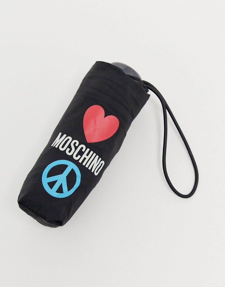 фото Маленький зонт moschino - love and peace-черный
