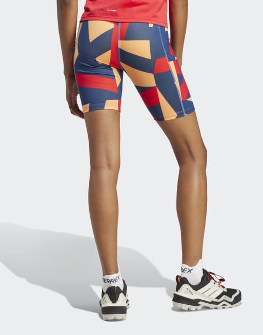 Mallas cortas naranja impacto y rojo rubí puro estampados Terrex Multi de adidas