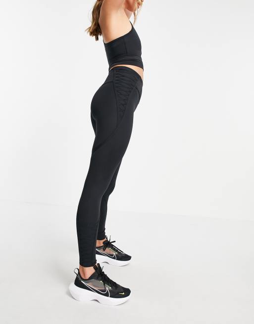 Mallas de 7/8 negras ajustadas con detalle de encaje One Sculpt Luxe Nike | ASOS