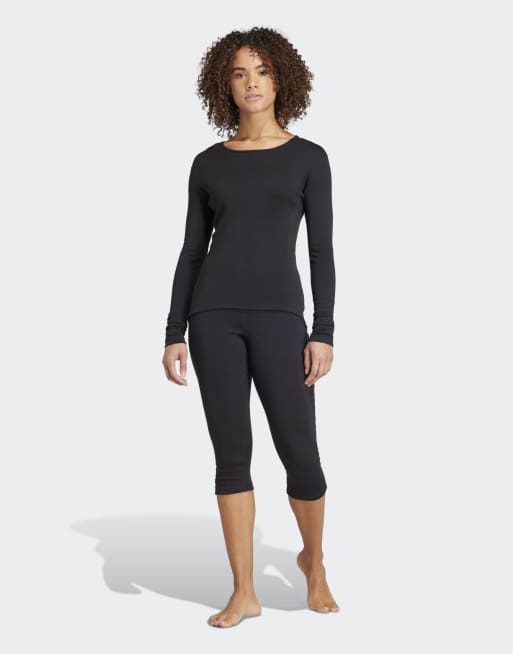 Mallas interiores de 3/4 interiores negras de lana de merino Xperior 260 de adidas