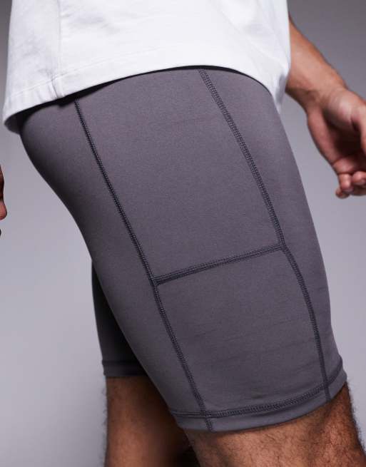 Mallas interiores deportivas gris plomo de largo medio de tejido de secado rápido Icon de 4505, 3 de 5