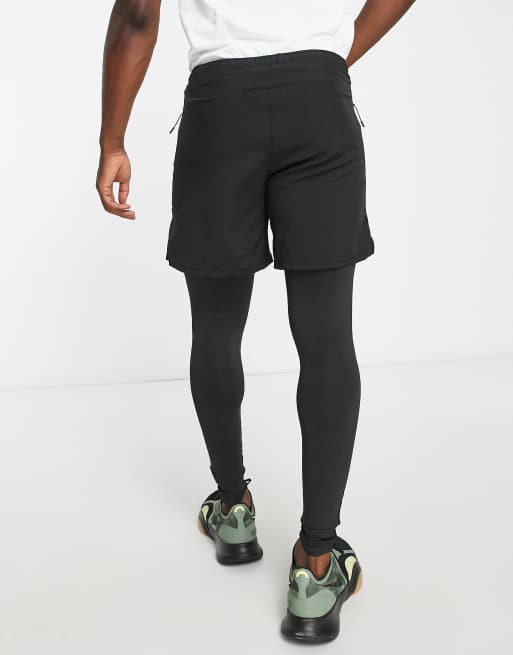 Pantalón corto running 2 en 1 con mallas Hombre