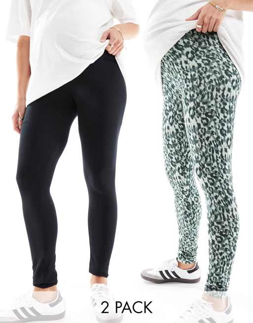 Mamalicious – 2er-Pack Fashion-Leggings aus Jersey in verschiedenen Farben