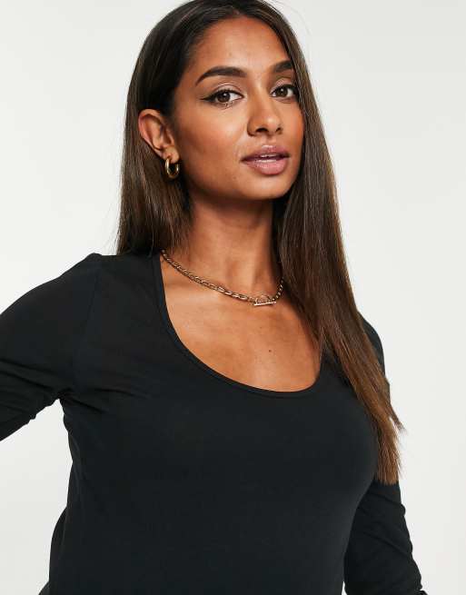 Mamalicious – Baumwollkleid in Schwarz mit Dreiviertelärmeln - BLACK, 2 von 4