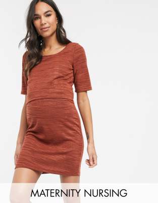 Mamalicious  Langärmliges Still-Kleid-Kupfer Kupfer