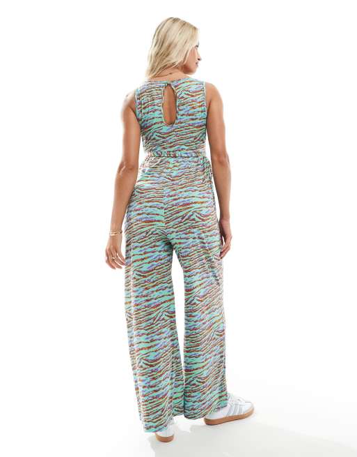 Mamalicious - Combinaison de grossesse ample en jersey à ceinture - Zébrures multicolores, 3 de 4