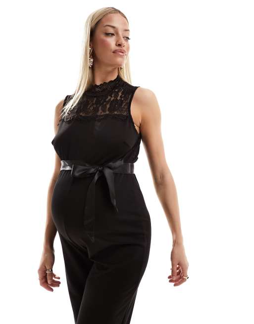 Mamalicious - Combinaison de grossesse en dentelle à encolure haute - Noir, 2 de 4