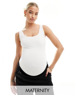 Mamalicious Maternity seamless support vest top in white - ASOS Price Checker